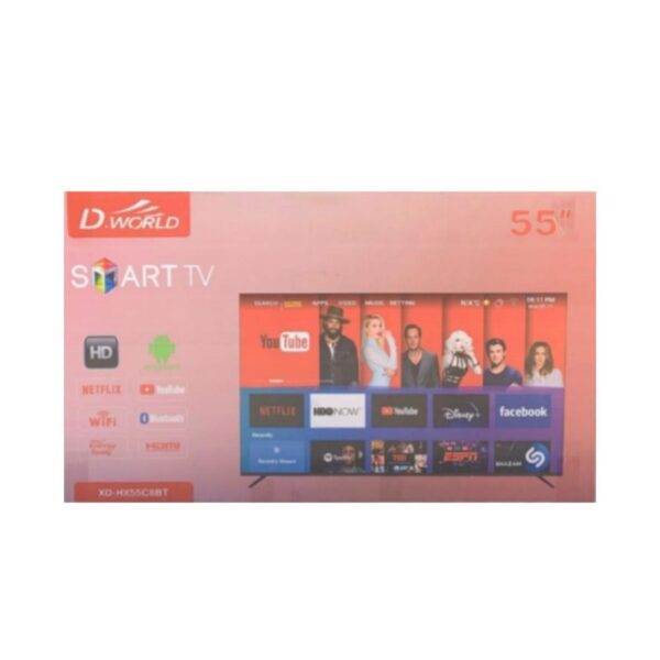 Televisor LED Smart TV D' WORLD de 55 pulgadas